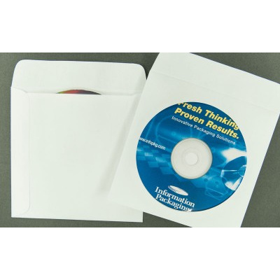 Paper CD/DVD Sleeve with Window and Flap - Box of 1000