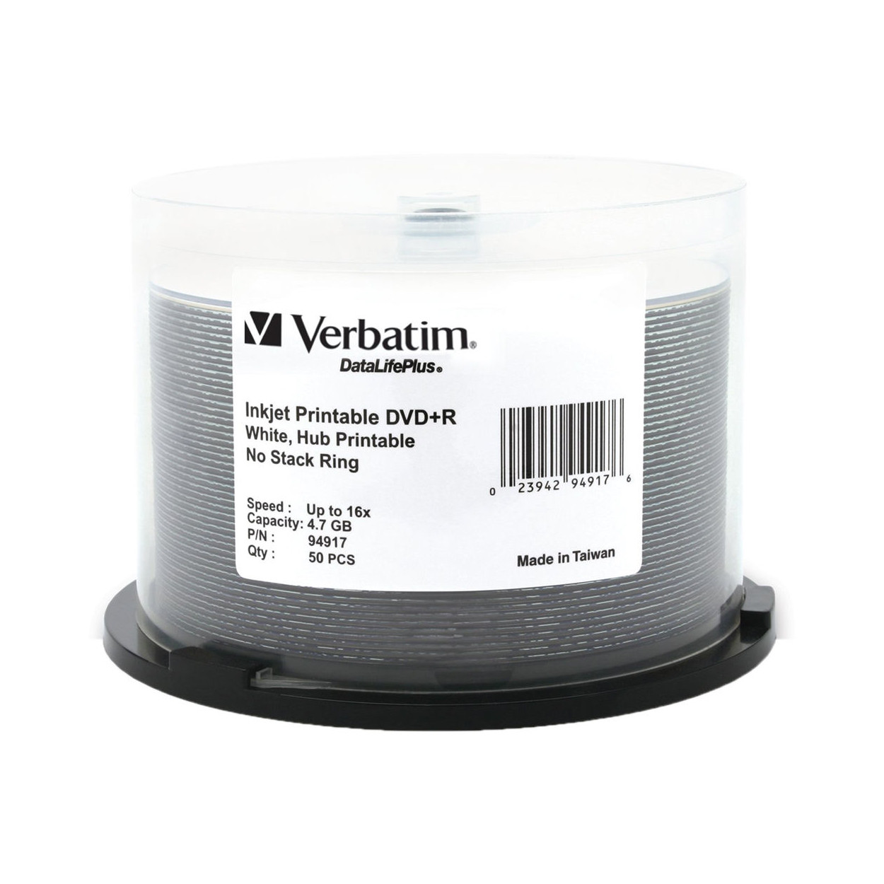 Verbatim 97016 DVD-R White Inkjet Hub Printable - 100 Disc