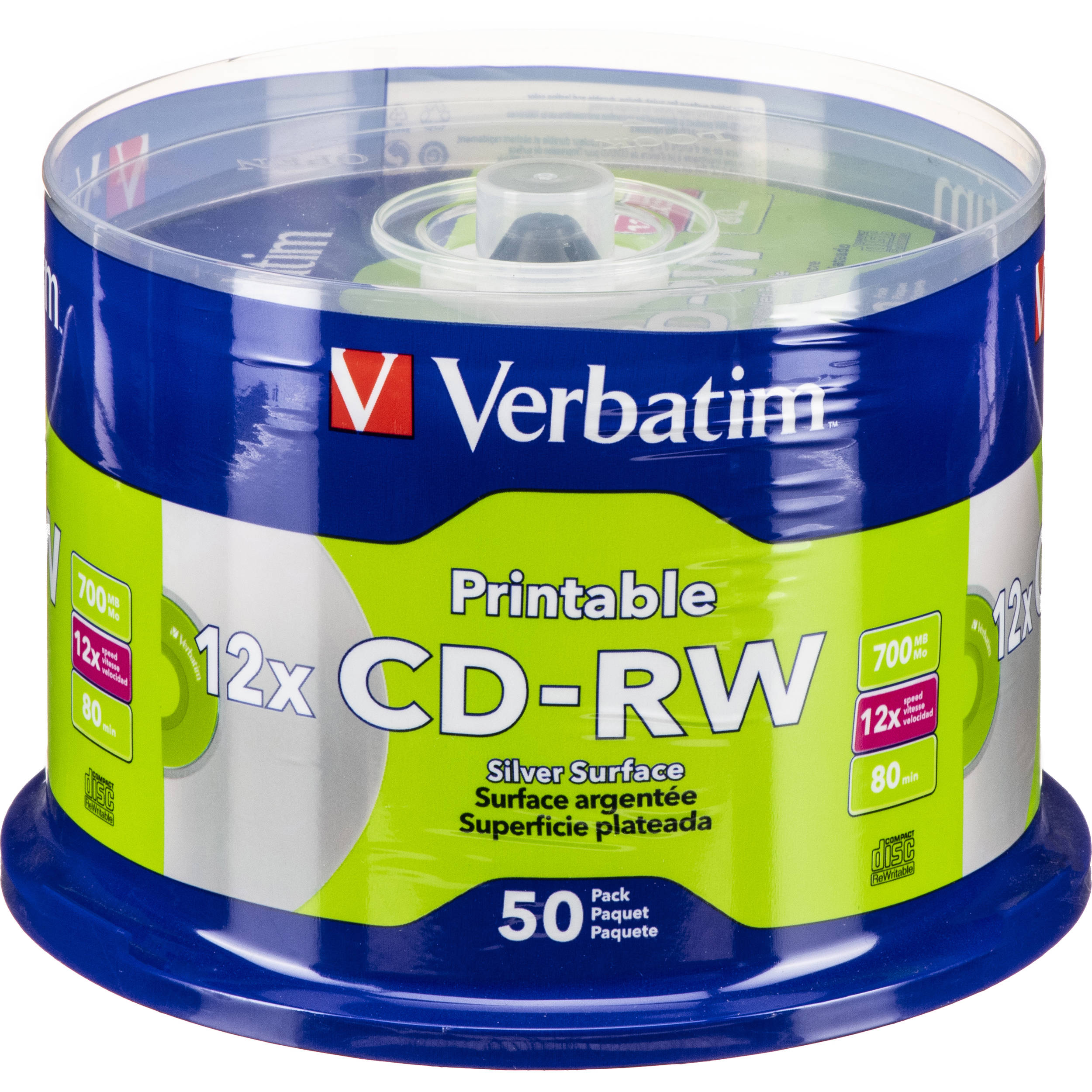 Verbatim 95252 CD-R White Inkjet Hub Printable -100 Disc Spindle