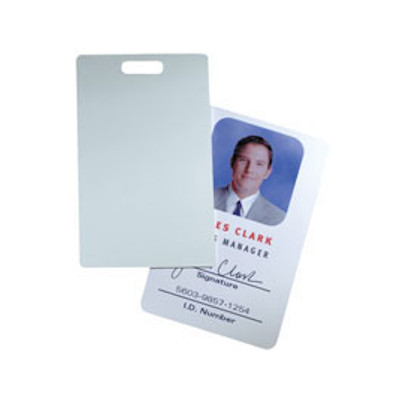 HID 1324GAV21 Glossy Label/Card ProxCard II size with slot punch, white adhesive back - Box of 100