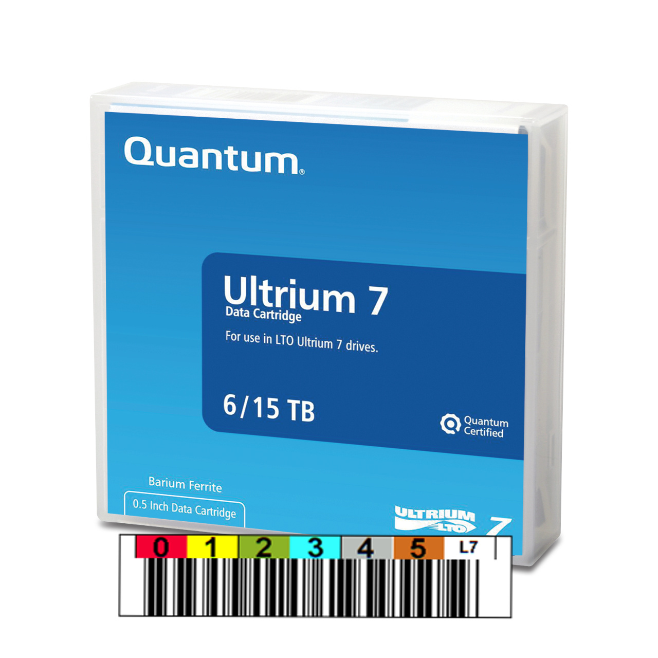 Quantum LTO 7 Tape with Custom Barcode Label (BaFe) MR-L7MQN-01-BC